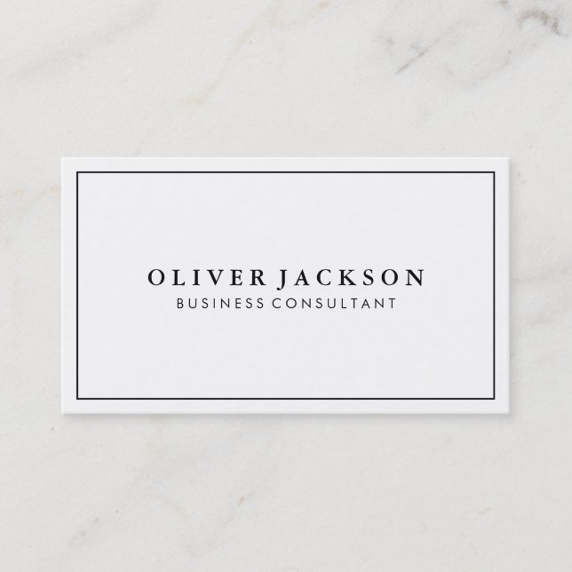 Simple Professional Black White Minimalist Business Card (Front)