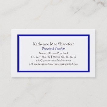 Simple Professional Blue Business Card by coolbusinesscards at Zazzle