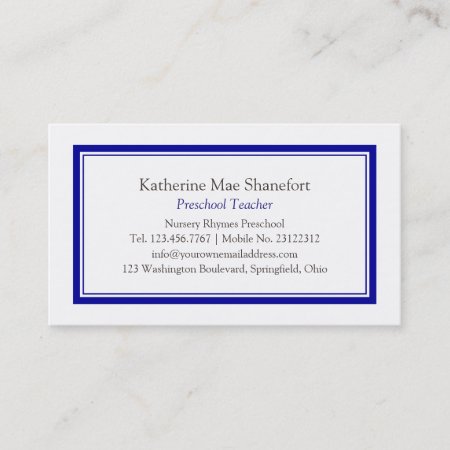 Simple Professional Blue Business Card