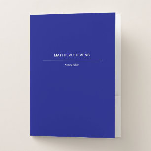 Simple Professional Blue Custom Business Pocket Folder