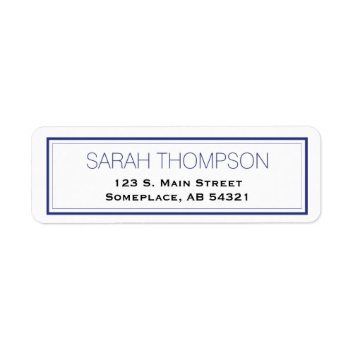 Simple Professional Blue Stripe Border Labels