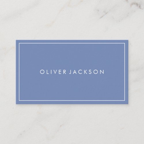 Simple Professional Blue White Border Minimalist Business Card