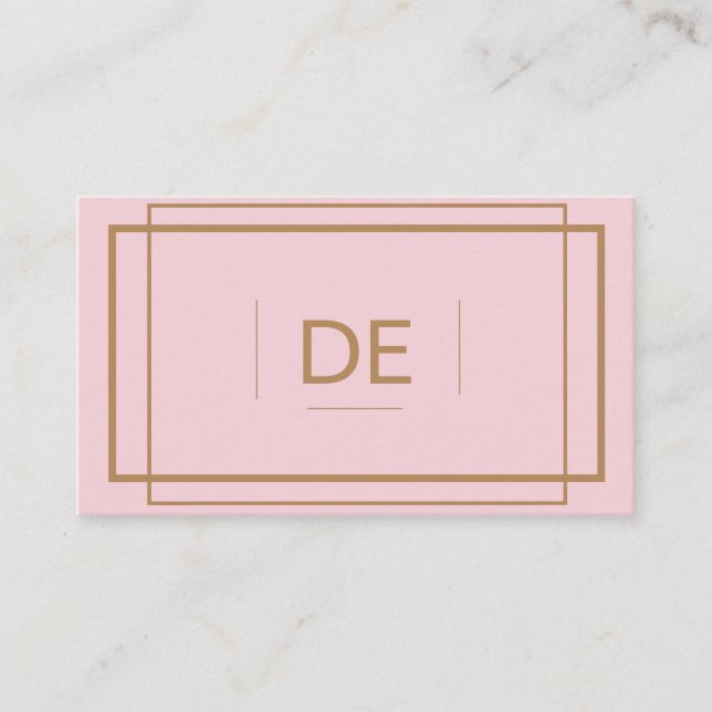 Simple Professional Blush Pink and Brass Color Business Card (Front)