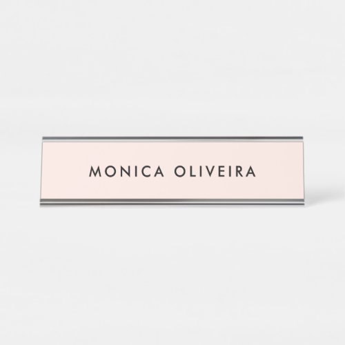 Simple Professional Blush Pink Desk Name Plate