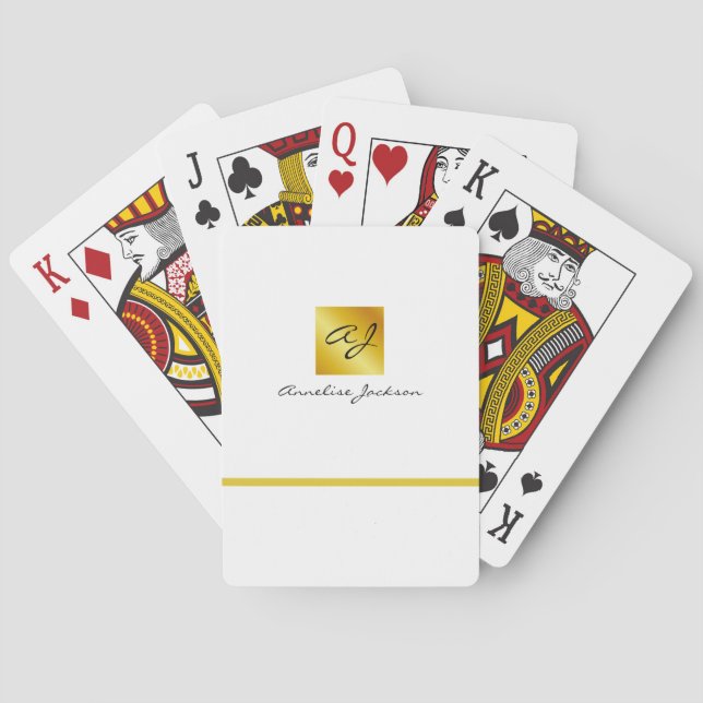 Simple Professional Branding Business Poker Cards (Back)