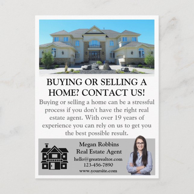 Simple Professional Broker Real Estate Investor  Postcard (Front)