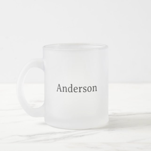 Simple Professional Business 10 oz Frosted Glass Coffee Mug (Left)
