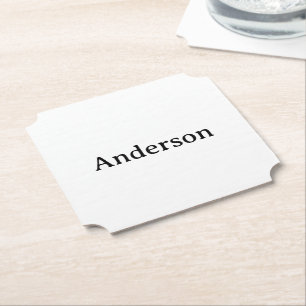 Simple Professional Business 4" x 4" Ticket Paper Coaster