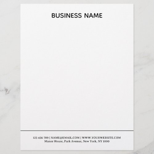 Simple Professional Business Black & White Letterhead