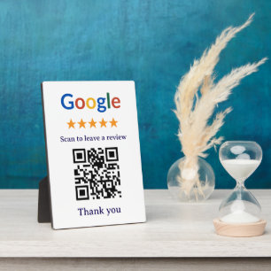 Simple Professional Business Google Review QR Code Plaque