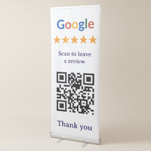 Simple Professional Business Google Review QR Code Retractable Banner