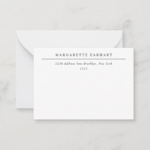 Simple Professional Business Lined Address Note Card