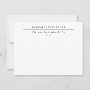 Simple Professional Business Lined Address Note Card
