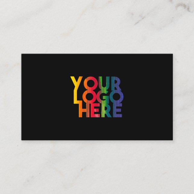 Simple Professional Business Logo Black Business Card (Front)