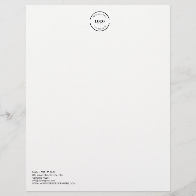 Simple Professional Business logo customizable  Letterhead (Front)