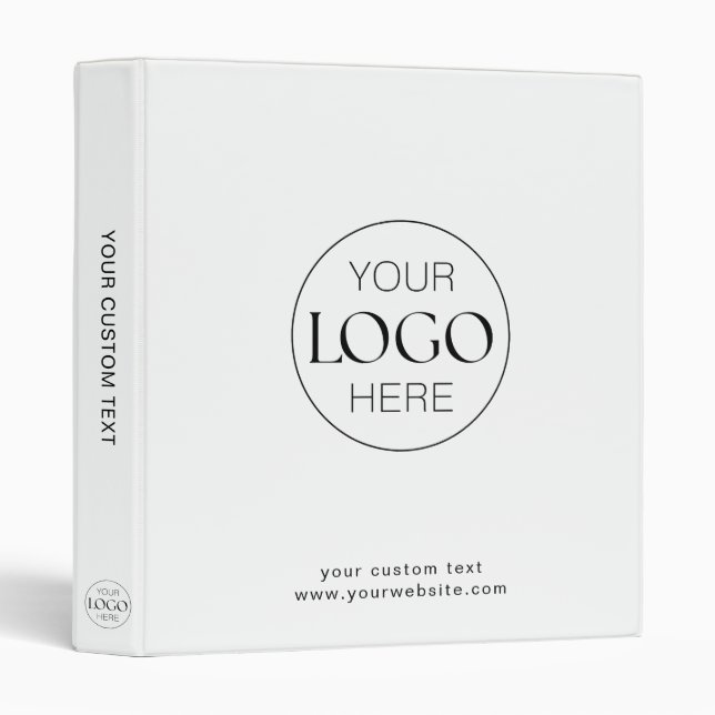Simple Professional Business Logo Minimalist Clean 3 Ring Binder (Front/Spine)