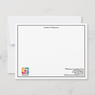Simple Professional Business Logo Personalized Note Card