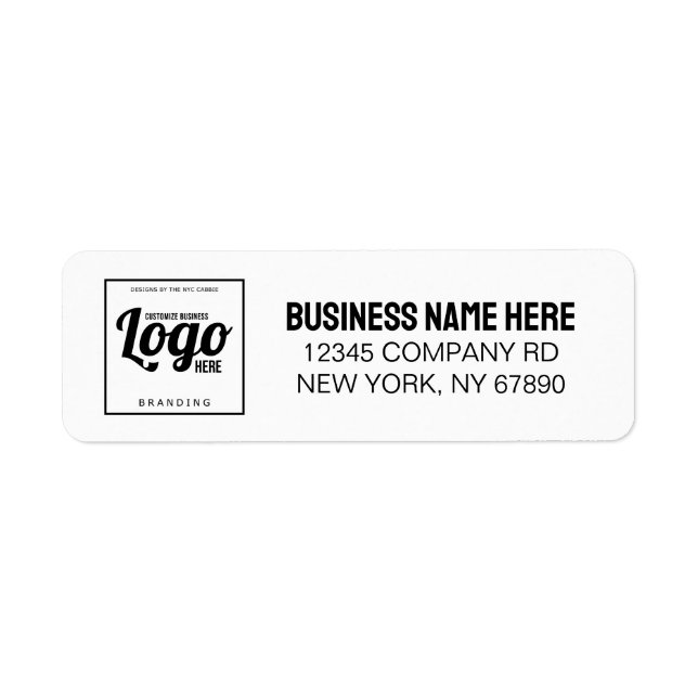 Simple Professional Business Logo Return Address  Label (Front)