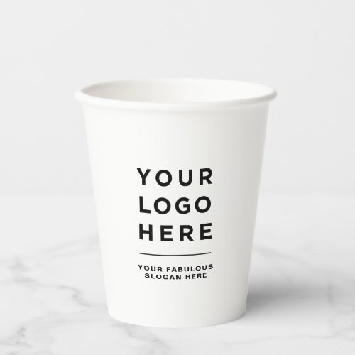 Simple Professional Business Logo Slogan Corporate Paper Cups
