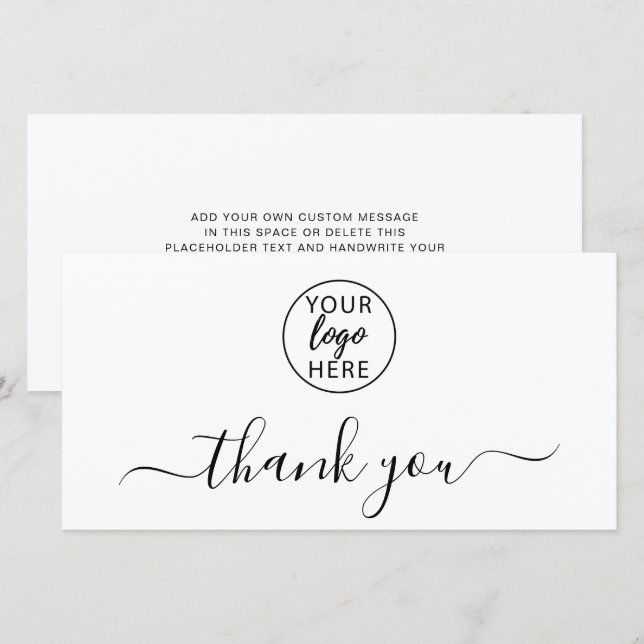 Simple Professional Business Logo Thank You Card (Front/Back)