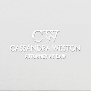 Simple Professional Business Name Title Initials  Embosser