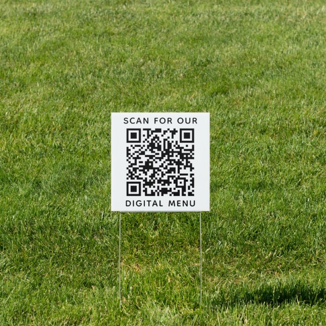 Simple Professional Business QR Code Digital Menu  Sign (Insitu)