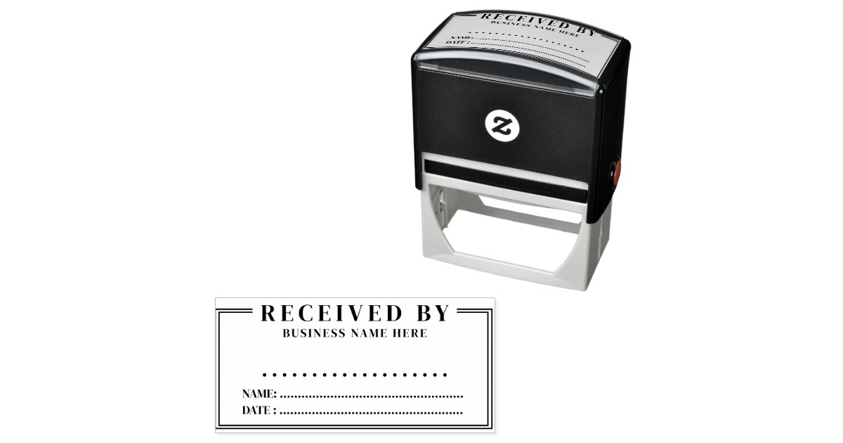Simple Professional Business Received By Signature Self-inking Stamp ...