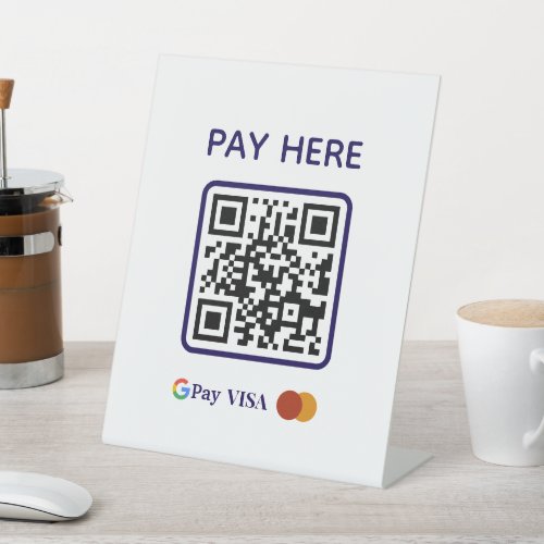 Simple Professional Business Scan to Pay QR Code Pedestal Sign