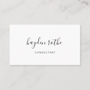 Simple Professional Calligraphy Script Name Business Card
