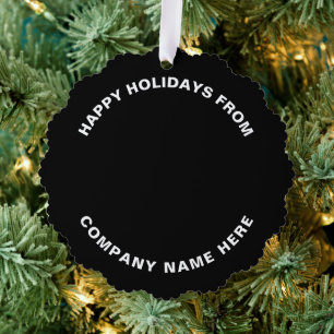 Simple Professional Christmas Tree Business Logo Ornament Card
