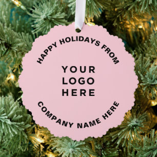 Simple Professional Christmas Tree Business Logo Ornament Card