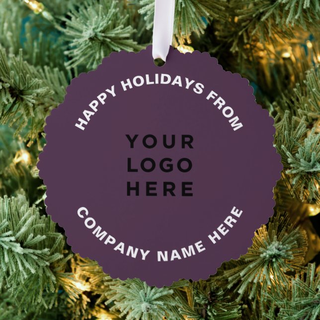 Simple Professional Christmas Tree Business Logo Ornament Card (Insitu (Tree))