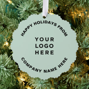Simple Professional Christmas Tree Business Logo Ornament Card