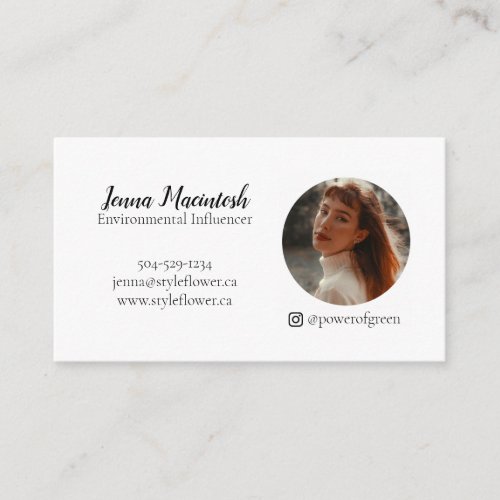 Simple Professional Circle Portrait and Logo Business Card