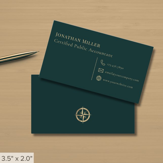 Simple Professional Compass Logo Business Card (Creator Uploaded)