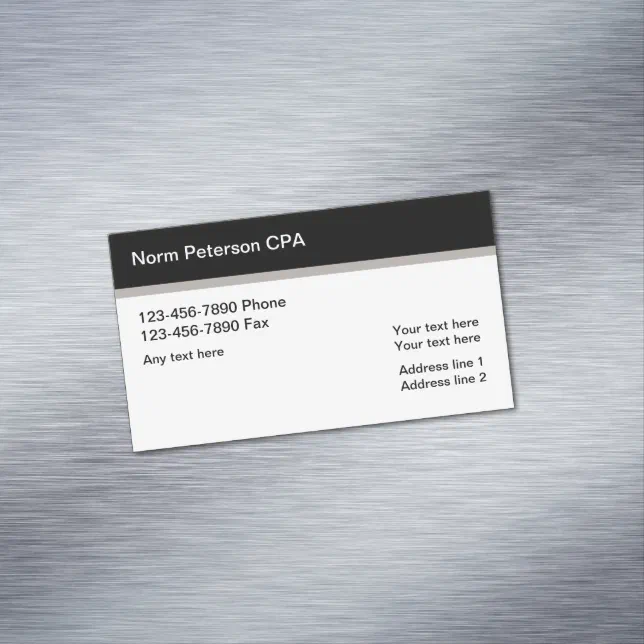 Simple Professional CPA Accountant Business Card Magnet | Zazzle