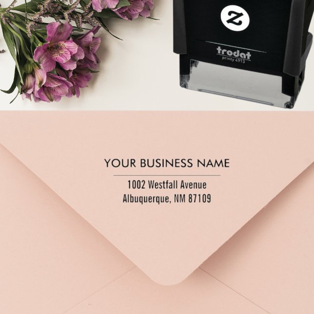 Simple Professional Custom Business Name & Address Self-inking Stamp (Creator Uploaded)