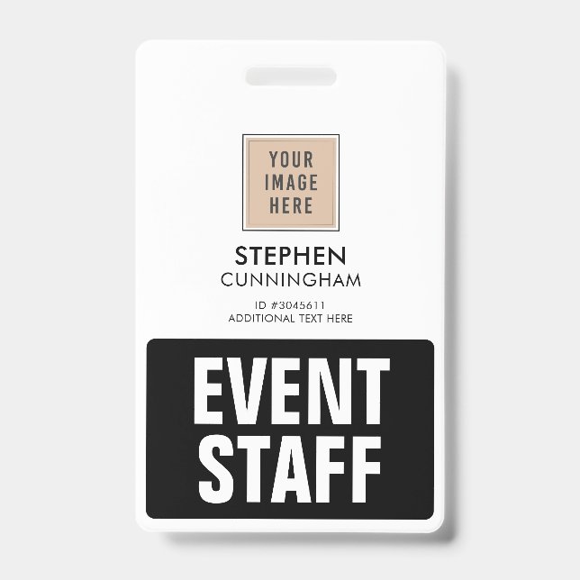 Simple Professional Custom Event Staff Employees Badge (Front)