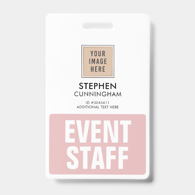 Simple Professional Custom Event Staff Employees Badge (Front)