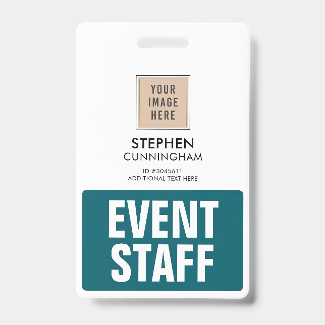 Simple Professional Custom Event Staff Employees Badge (Front)