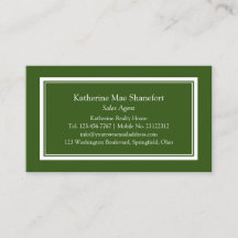 Simple Professional Dark Green with White Border