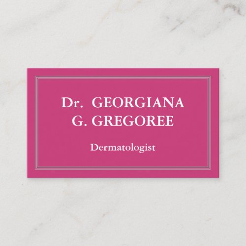 Simple  Professional Dermatologist Business Card