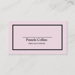 Simple Professional Elegant Black & Pink Business Card