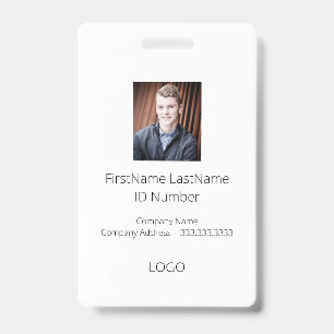 Simple Professional Employee ID Badge with Barcode