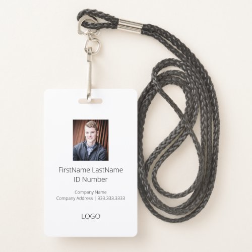Simple Professional Employee ID Badge with Barcode