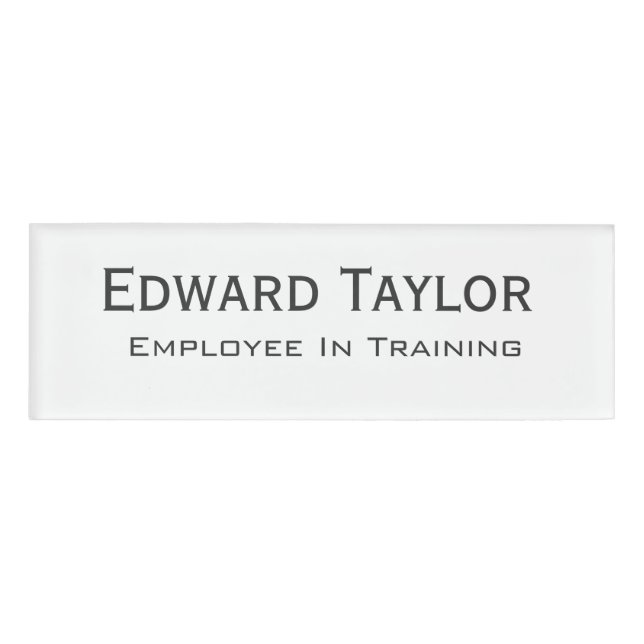 Simple Professional Employee Name Name Tag (Front)