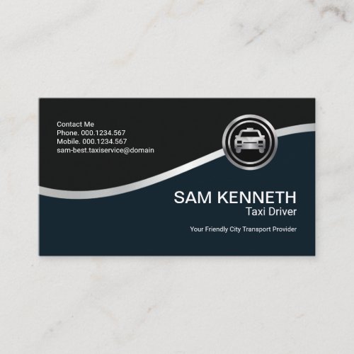 Simple Professional Energizing Silver Wave Driver Business Card