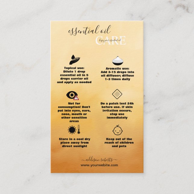Simple Professional  Essential Oil Care Business Card (Front)