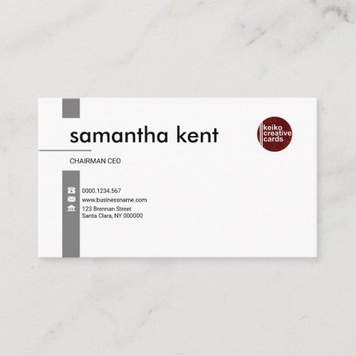 Simple Professional Exquisite White CEO Business Card