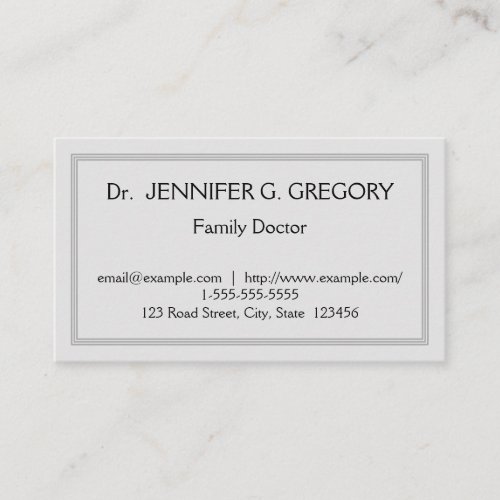 Simple  Professional Family Doctor Business Card